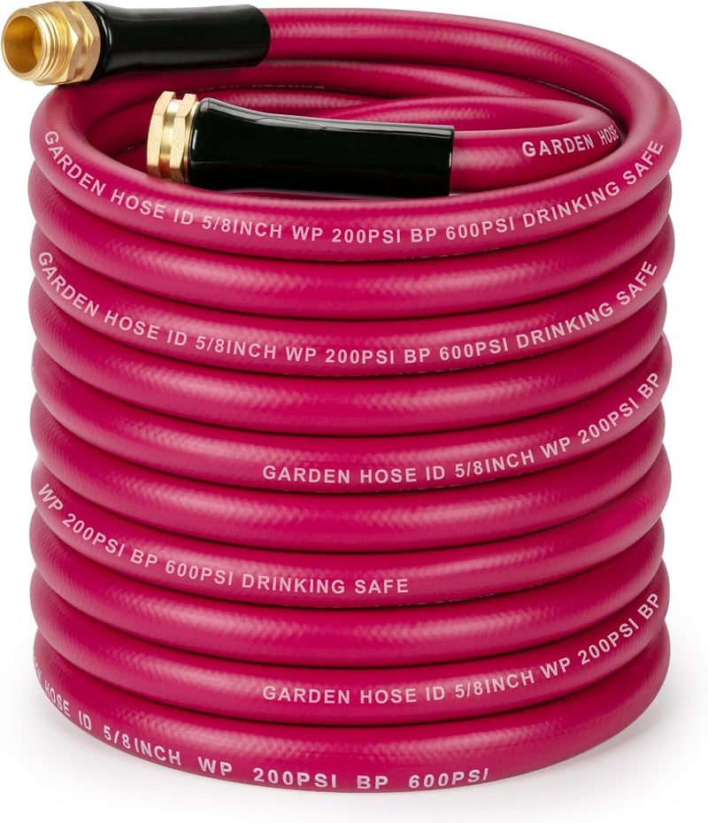 WELLUCK Garden Hose 5/8 in x 75 ft, Heavy Duty Durable Anti Kink Flexible Garden Water Hose for Drinking Water Safe BPA Free, All-weather Lightweight Water Hose for Garden RV Camper Marine - Image 1